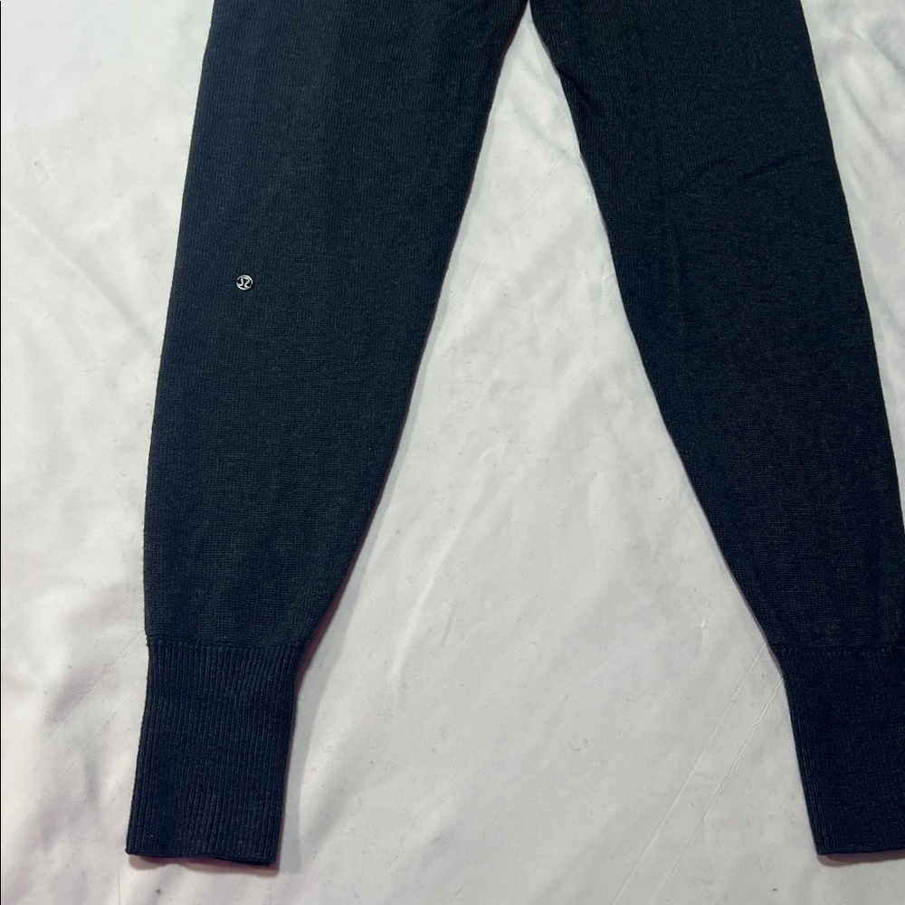 Lululemon Knit Joggers Charcoal Gray Drawstring Ribbed Cuffs - Picture 8 of 10